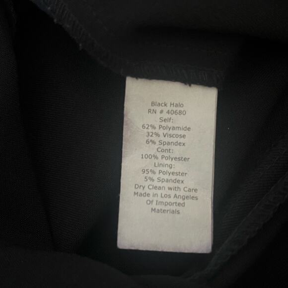 Black Halo Black  Long Sleeve Jumpsuit Size 6 - Picture 7 of 10